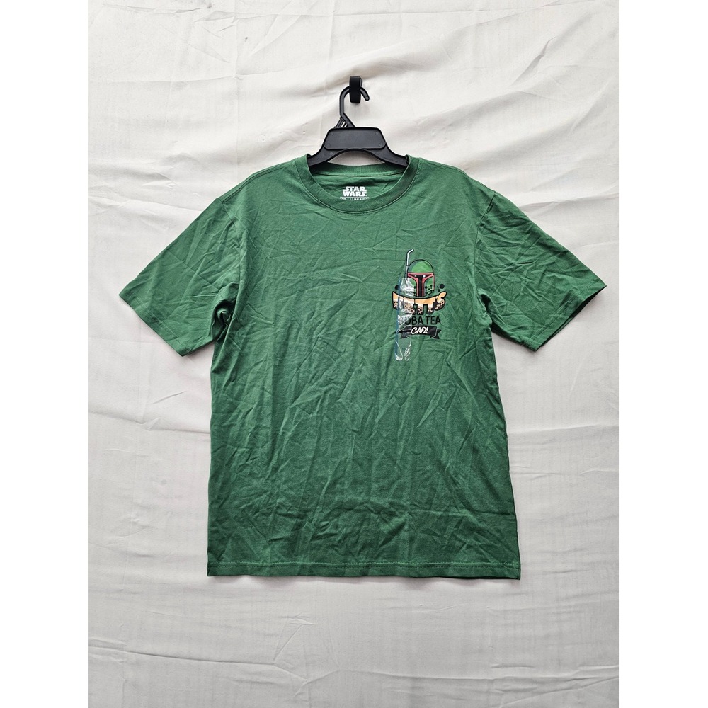 Star Wars Mens Boba Fett Graphic T-Shirt Green Cotton Casual Size Medium